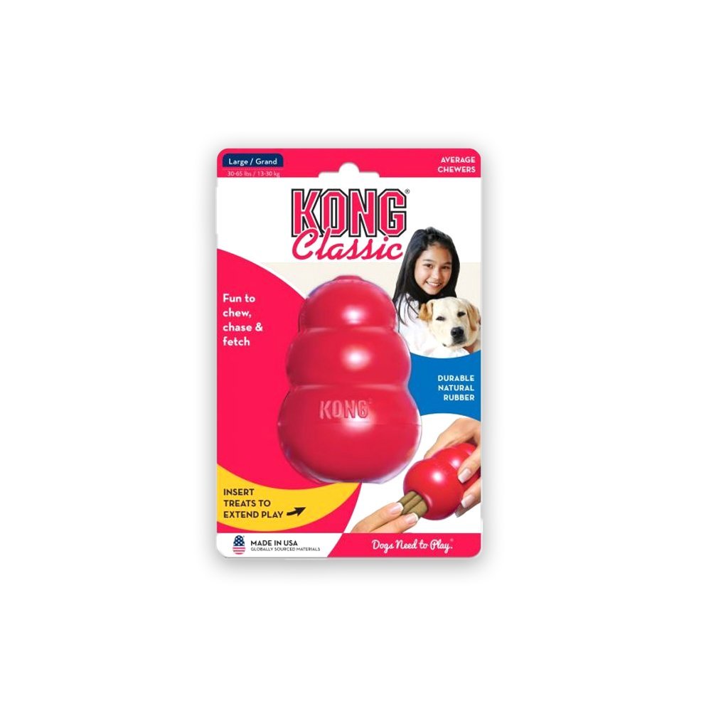 Kong Classic Dog Toy Durable Natural Rubber Fun To Chew For Large Dogs