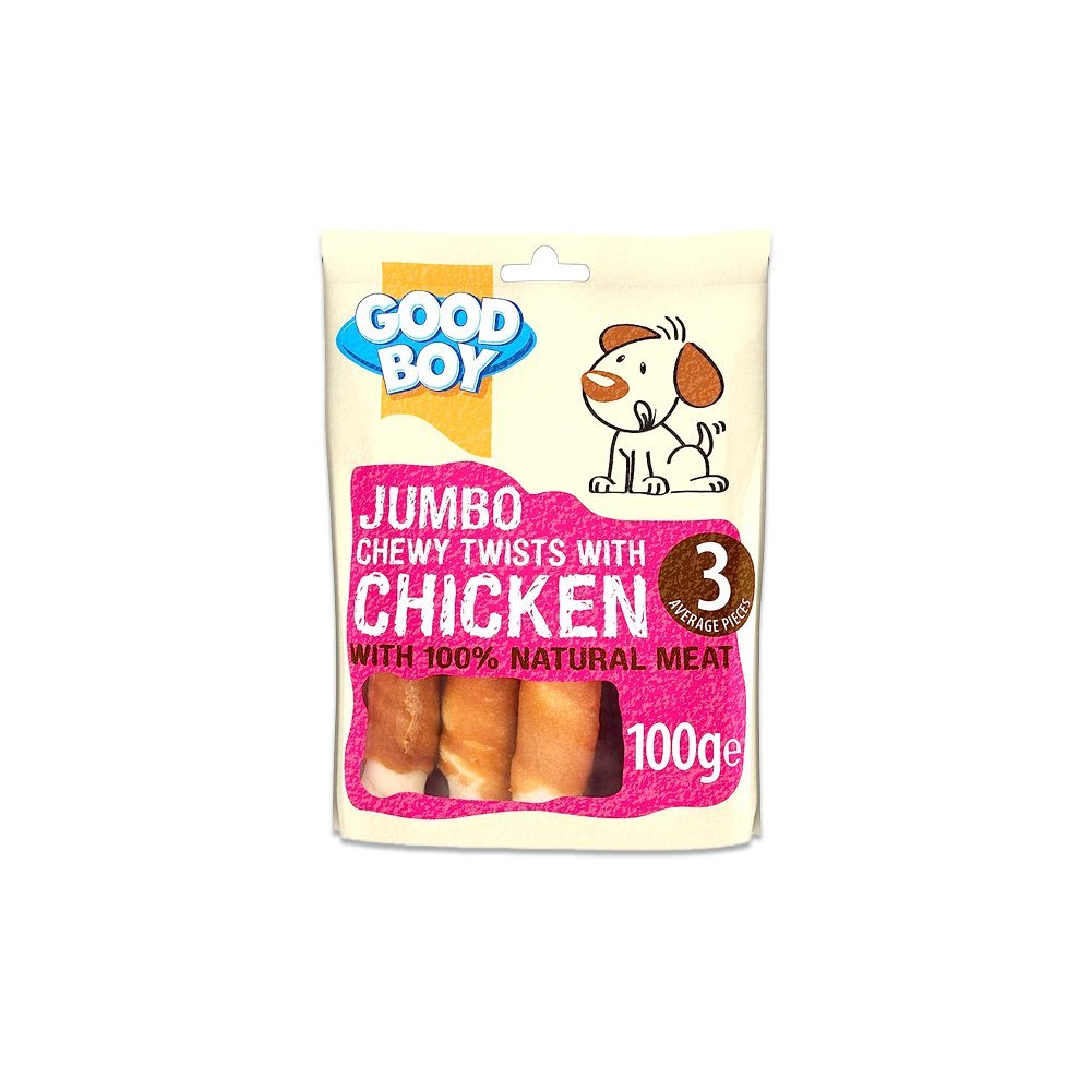 Jumbo Chicken Chewy Twists - 100G