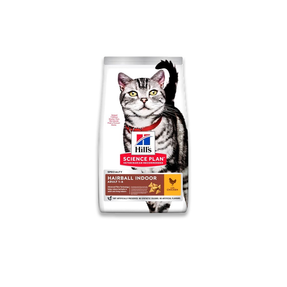 Hill'S Science Plan Hairball Indoor Cat Food With Chicken - 1.5 KG