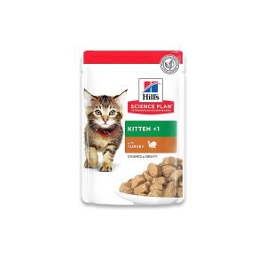 Hills Science Plan Tender Chunks In  Gavy Kitten Turkey Pouches - (85Gx12)