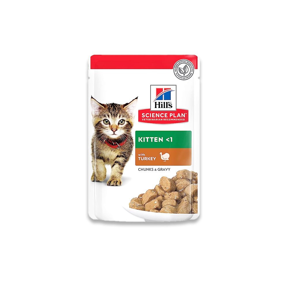 Hills Science Plan Tender Chunks In  Gavy Kitten Turkey Pouches - (85Gx12)