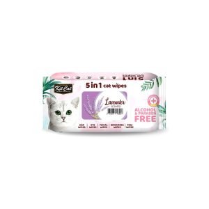Kitcat 5 In 1 Cat Wipes Lavender - 80 Sheets
