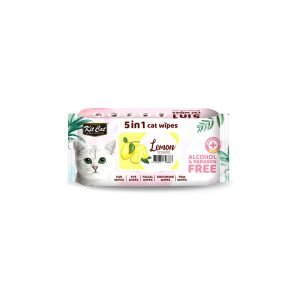 Kitcat Cat Wet Wipes 5 In 1 Lemon Flover