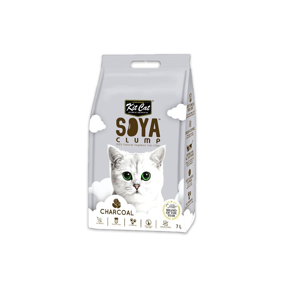 Kit Cat Soya Clump Soybean Litter Charcoal - 7L