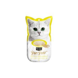 Kit Cat Purr Puree Chicken And Fiber Hairball Wet Cat Treat -15G (4 Tubes)