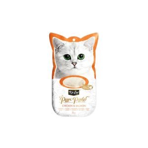 Kit Cat Purr Puree Chicken And Salmon Wet Cat Treat - (4X15G)