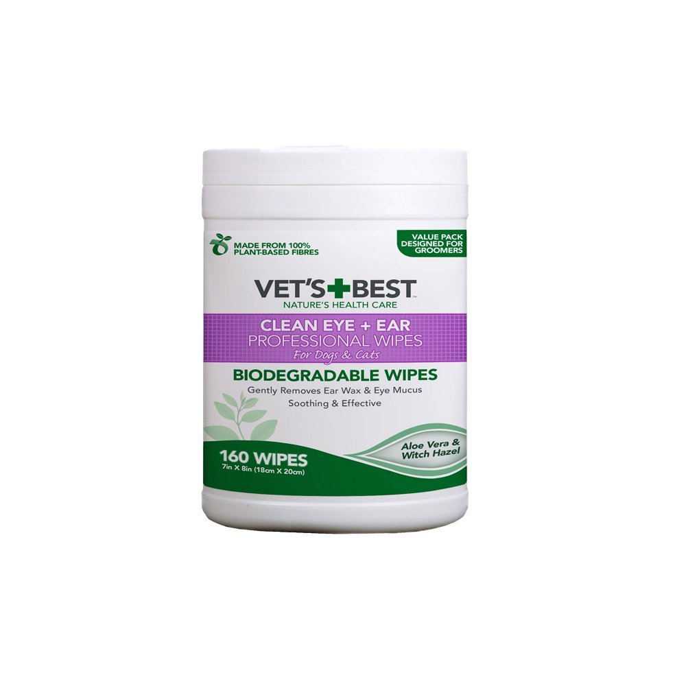 Vet'S Best Clean Eye And Ear Professional Wipes For Dogs And Cats Biode Gadable Wips - 160 PC