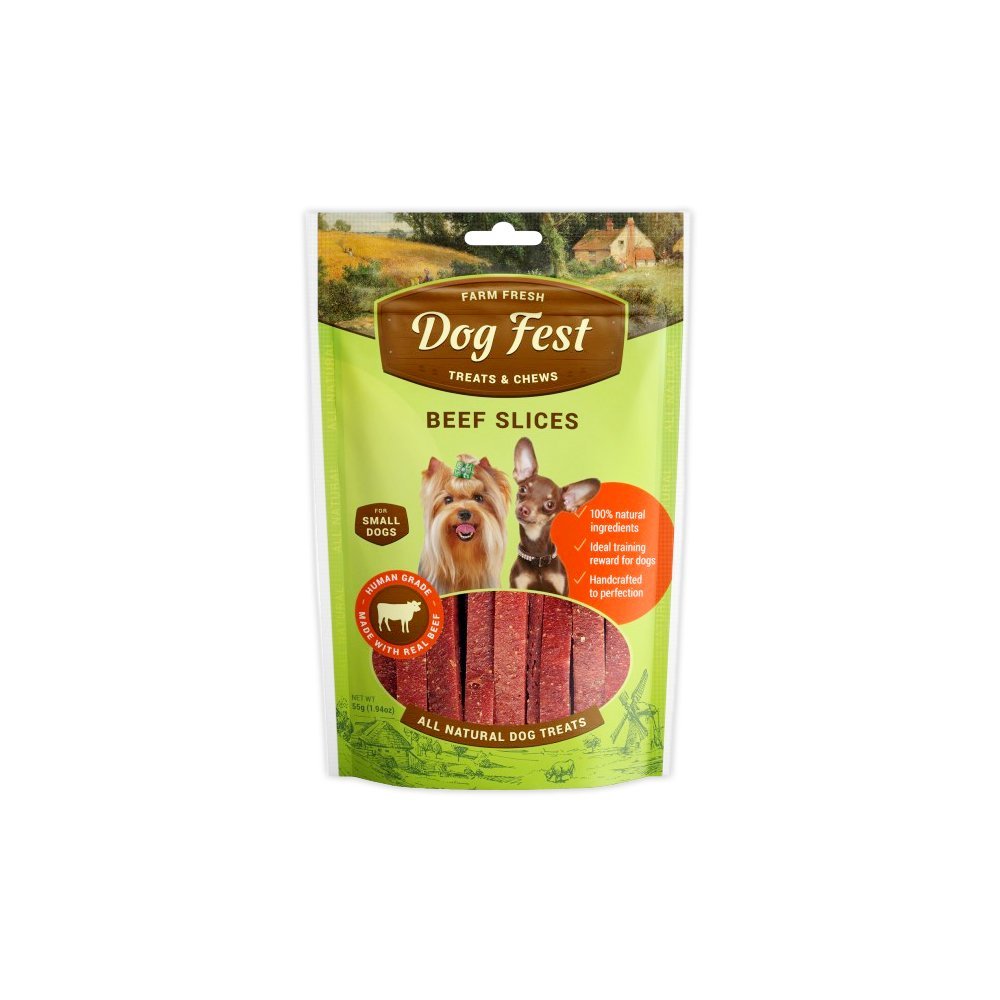 Dog Fest Beef Slices For Mini Dogs Treats - 55G