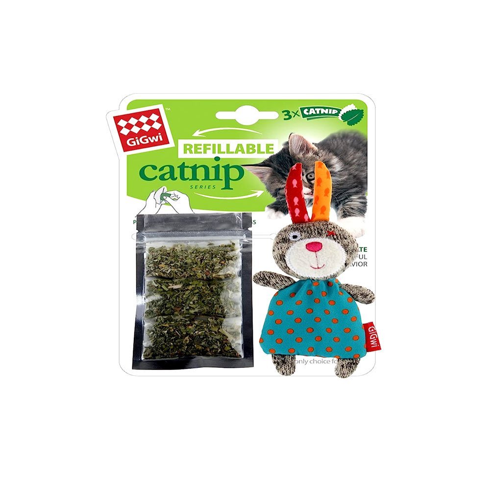 Gigwi Refillable Catnip Rabbit Bear Cat Toy