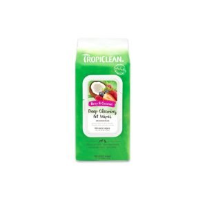 Tropiclean Deep Cleaning Wipes For Dogs And Cats Sweet Berry And Coconut - 100PC