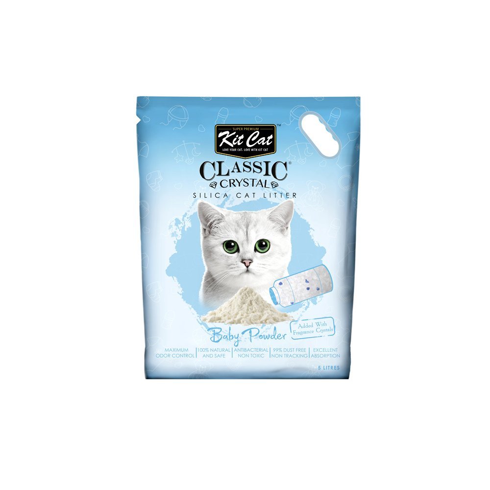 Kit Cat Crystal Silica Cat Litter Baby Powder - 5L