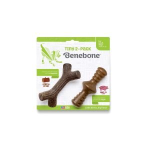 Benebone Tiny 2 PACK Maplestick And Zaggler Bacon Flavor Light Brown