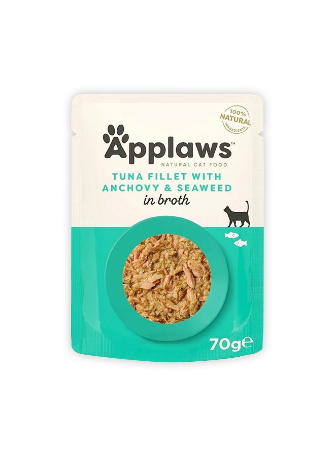 Applaws Tuna Fillet With Anchovy And Seaweed In Broth - 70GM