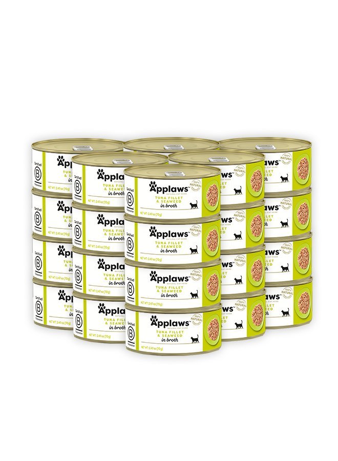 Applaws Tuna Fillet With Seaweed in Broth Cat Food - 156G (Pack Of 24)