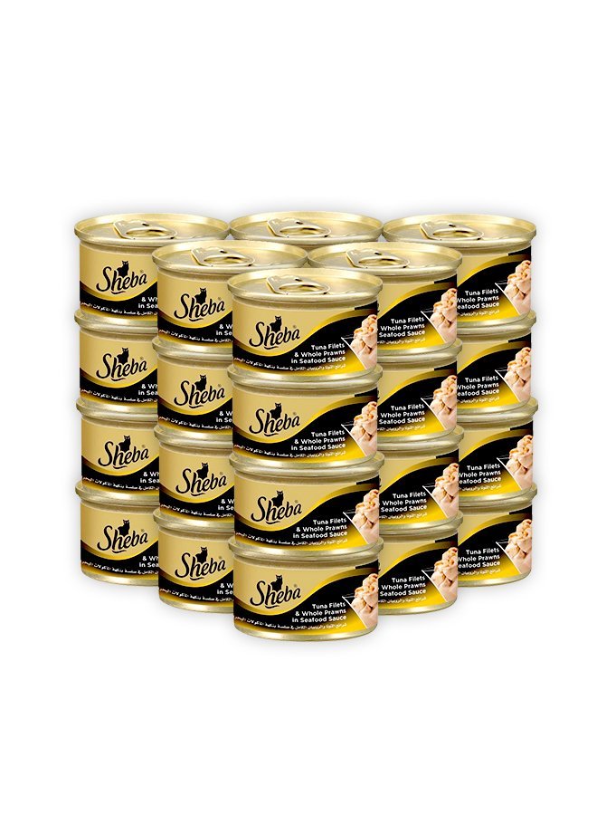 Sheba Tuna & Prawn in Sea Food Wet Cat Food - 85G (Pack Of 24)