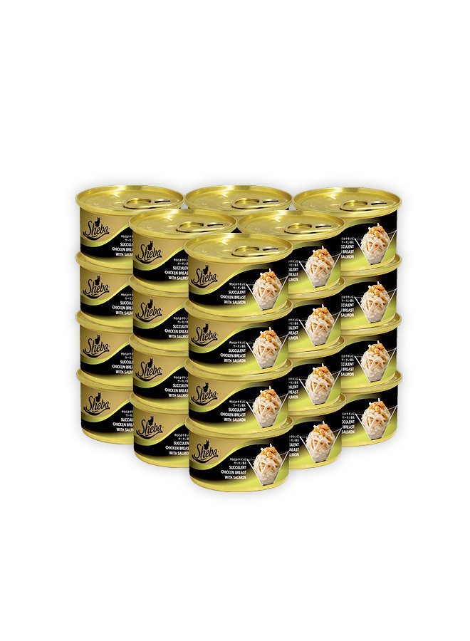 Sheba Deluxe Succulent Chicken Breast with Salmon in Gravy - 85G (Pack Of 24)
