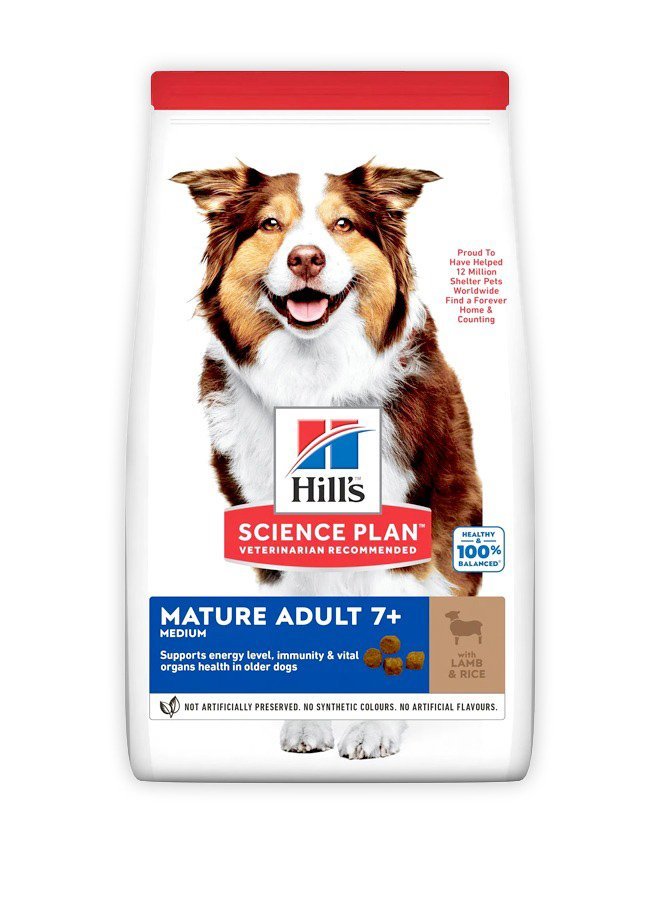 Hill’s Science Plan Medium Mature Adult 7+ Dog Food With Lamb & Rice -2.5KG