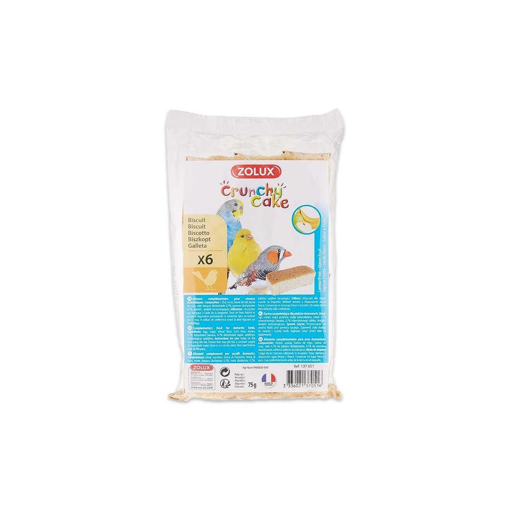 Zolux Crunchy Cake Apple And Banana Biscuits - 6Pc